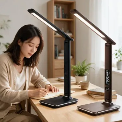 LED스탠드 탁상 조명 공부방 책상 학습용 15모드 온도계 시계 달력 디스플레이 13L