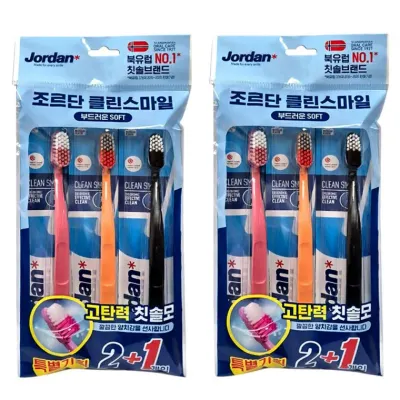 북유럽감성 조르단 클린스마일 칫솔 3개입세트X2개 총6개 기획세트 부드러운모 치솔