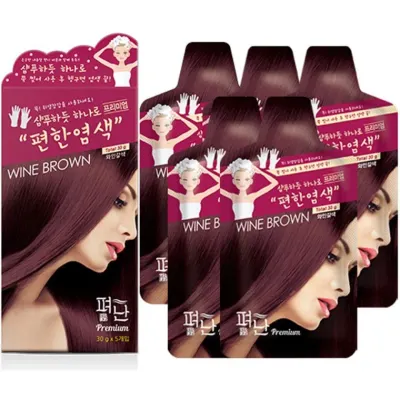 염모제 셀프 염색 4색상 샴푸형 염색제 5개 세트