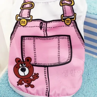 강아지 메쉬 여름옷 멜빵 핑크 M 강아지쿨링티 애견여름옷 강아지나시티 강아지쿨링옷 반려견여름옷