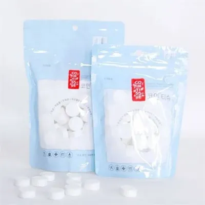 압축 물티슈 물티슈 코인 업소용 식당용 야외용 티슈 어린이집 가정용 일회용 여행용 건티슈 등산용 휴대용