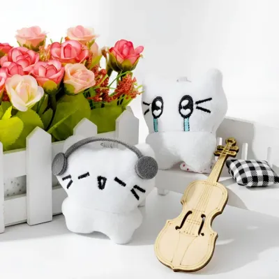 고양이 인형 키링 열쇠고리 깜냥이 헤드셋 눈물 고양이 인형 백꾸 키링 백참 쓸데없는 쓸모없는 선물