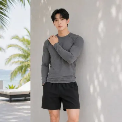 DHO3367GG 남성래쉬가드비치솔리드티숙 여름 웨이크팬츠 상의 수영복 부바지 남성 래시 비치 래쉬팬츠 비치