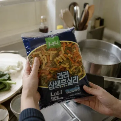 삼색 푸질리 파스타면 500g 듀럼밀 세몰리나 가정식 조리용 면요리