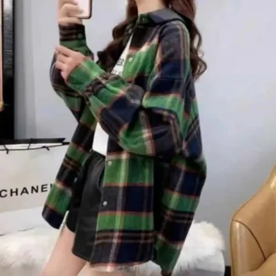 체크셔츠 여성셔츠자켓 루즈핏남방 여자겨울셔츠