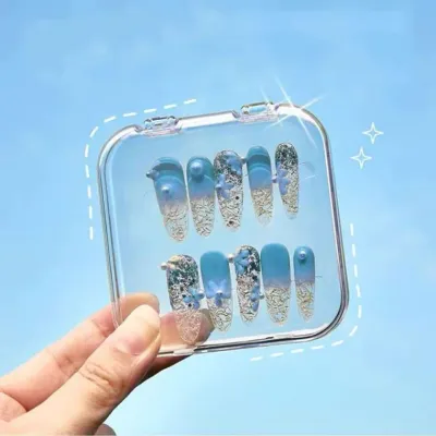 쥬얼리 보관함 네일팁 수납 케이스 4색상 한세트 수제 네일팀 4개입 컬러 파츠 전시