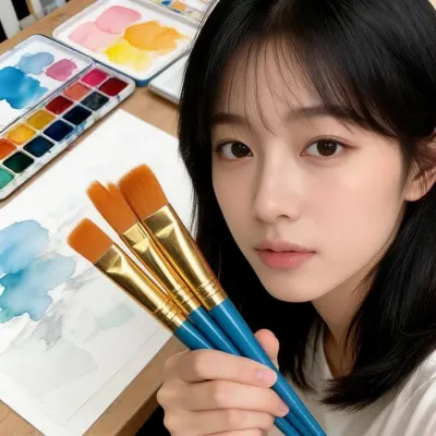 수채화 붓 미술용 사생화 그림 그리기 드로잉 실기 연습용 화방 미술 도구 구성