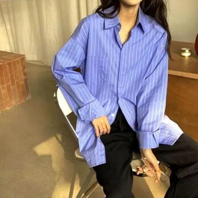 여성반팔티 오버핏 박스티 스트라이프 여름티셔츠