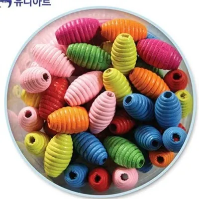 나무 비즈 공예 타원형 나무 비즈 핸드메이드 골뱅이 목걸이 팔찌 재료 색상 소근육 장난감 어린이 창의력