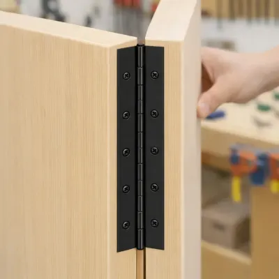 250mm 피아노 경첩 긴 롱 싱크대 코너 힌지 2p 블랙