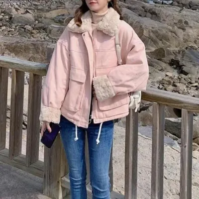 퍼패딩 점퍼 여자 안감 털 겨울 잠바 캐주얼 아우터