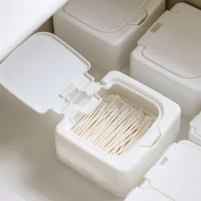 면봉 화장솜 정리함 사각 화장솜용기 화장품수납함 화장솜보관함 면봉꽂이 화장솜디스펜서