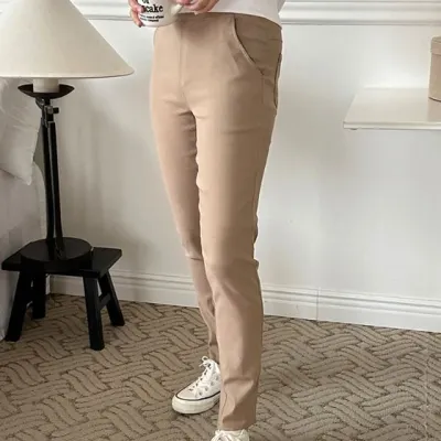 슬림 스판 기모 여성 밴딩 데일리 바지 기모바지 밴딩바지