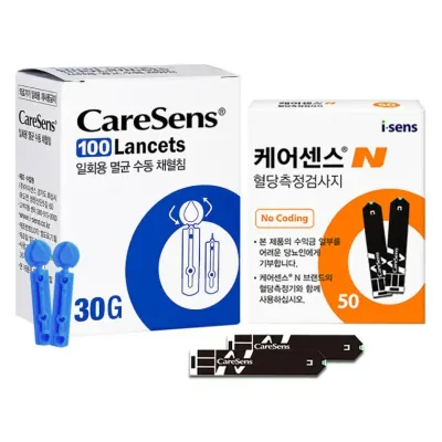 케어센스N 혈당 시험지 50매 + 채혈침 100개