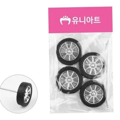 만들기 재료 바퀴 바퀴 축 소형 부속품 부속 미니어처 플라스틱 수업용 교육용 자동차 장난감 미니카 모형