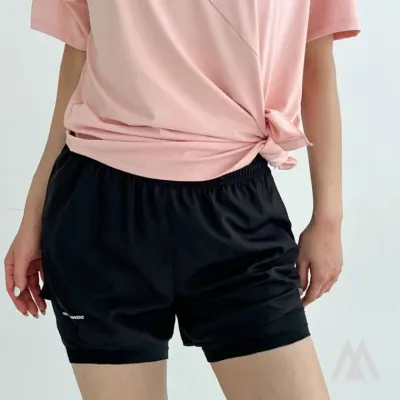 포켓 투인원 3부 쇼츠 파란색룩 면숏팬츠 키작녀코디