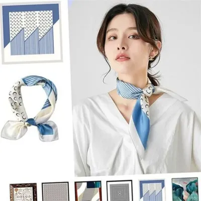 여성 사각 스카프 여성 실크 스카프 포인트 패션 머리 코디 악세사리 손잡이 헤어 가방 핸들