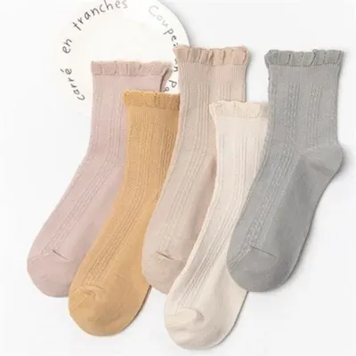 임산부 무압박 양말 여성 무압박 양말 데일리 편안한 중목 골지 발목 기본 덧신