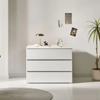 P3493 화이트 3단 서랍장 800