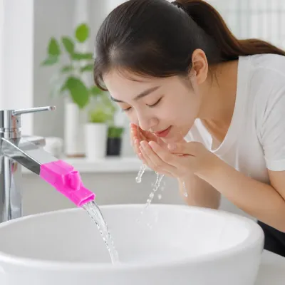 세면대 물줄기 조절기 유연한 수전 연장관 세안 편리한 실리콘 노즐 어댑터