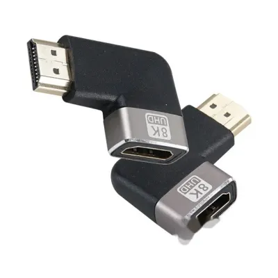 HDMI 8K 60Hz UHD 어댑터 TV 모니터 연결 DC전원 쿨링팬 2 1 꺾임 연장젠더 2종 1세트 HDMI선 모니터케이블