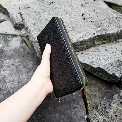 블랙 고품격 스타일리쉬 지퍼 클러치백 장지갑