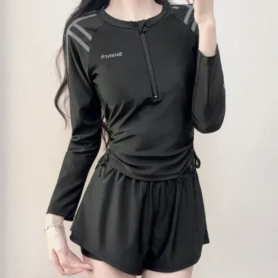 래쉬가드 신스타일 스포츠용 긴팔 분리형 수영복 캐주얼한 여성 날씬해 보이는 투피스 학생 휴25
