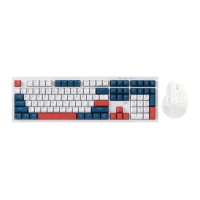 지클릭커 오피스프로 WMK580 사일런스 M RGB 무소음 무선 블루투스 키보드 버티컬 마우스 세트 108 Gundam