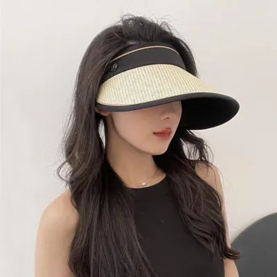 개별OPP 썬캡 여성 햇빛차단 캡모자 휴대용 워터밤 밀짚 여름 모자 썬캡 KK867