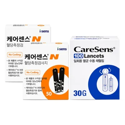케어센스N 혈당시험지 100매 + 채혈침 100개