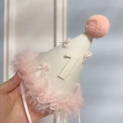 아기파티햇 국제 신상품 어린이 생일 모자 아기 첫돌 파티 장식 아기 사진 소품 작은 뾰족