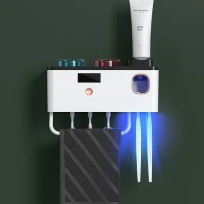 올인원 태양광충전 무선 칫솔살균기 양치컵 세트 UVC