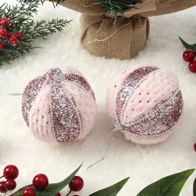 핑크블라썸 패브릭 장식볼 2P(10cm) (엘레강스)