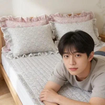 침대패드 순면100 누빔패드 워싱 광목 애슐리 도톰한 침구 커버 여름 겨울 잠자리