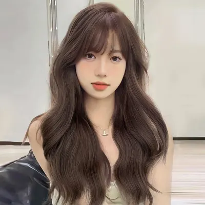 내추럴 웨이브 긴머리 통가발(브라운)