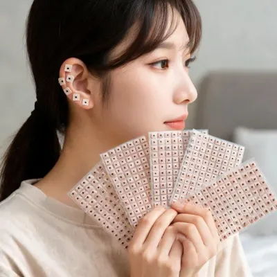 귀 혈자리 지압 이혈 패치 귀지압 스티커 미니멀 사무실 데일리 헬스 케어 아이템