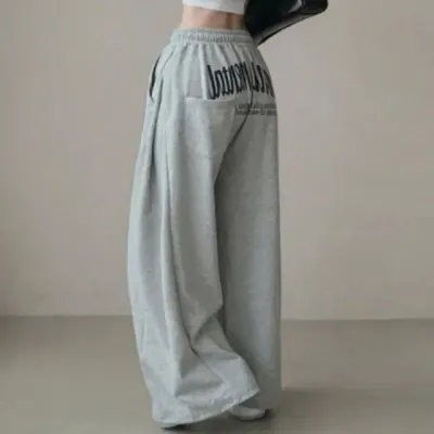 트레이닝 바지 와이드 팬츠 여성 캐주얼 조거 팬츠 레터링 3컬러 바지