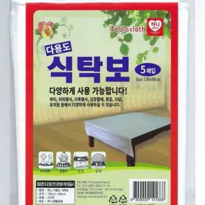 하니 다용도 식탁보 5매 일회용 비닐식탁보 일회용테이블보 식탁시트지 식탁비닐 식탁비닐커버