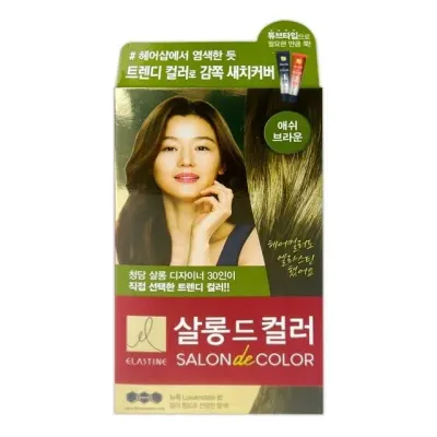 엘라스틴 살롱드컬러 염색약 애쉬브라운 새치염색약 셀프 자연 크림 1P