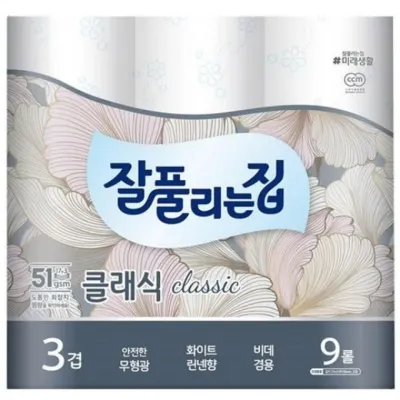 잘풀리는집 더 도톰한 3겹 퀼팅 9롤 화장지