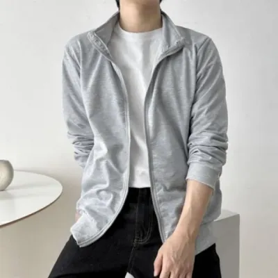 트레이닝 집업 무지 긴팔 상의 남성 간절기 홈웨어 자켓
