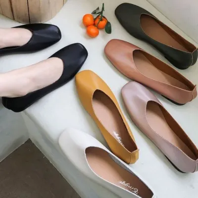 편한단화 플랫슈즈 발레리나슈즈 여성신발 베이지색구두 플랫 로퍼 단화 슬립온 가죽