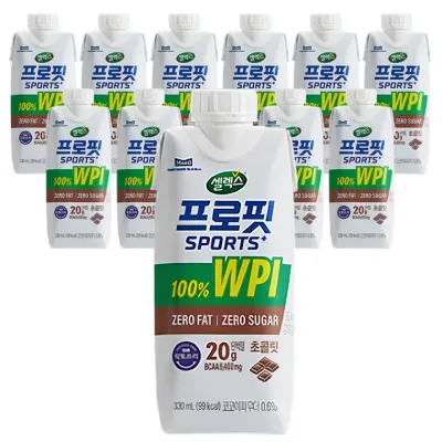 셀렉스 프로핏 WPI 프로틴 분리유청 단백질음료 무지방 제로슈거 BCAA 330ml 12개