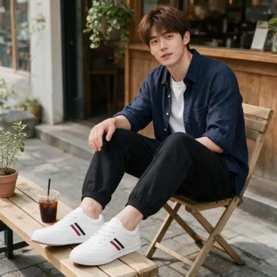 남자 단화 운동화 2선 캔버스화 대학생 등교용 데일리화 Z06