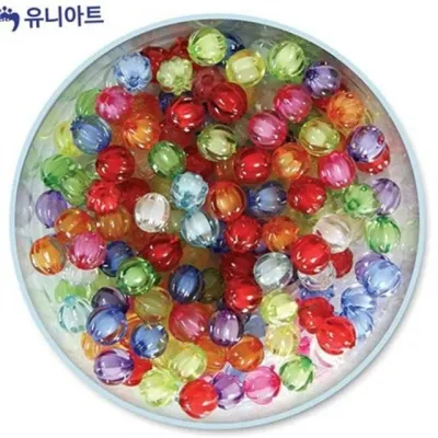 어린이 비즈 어린이 공예 비즈 놀이 구슬 알록달록 크리스탈 목걸이 공예용 아크릴 주얼리 만들기 이중