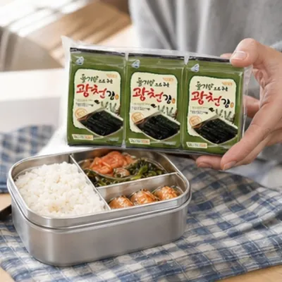 도시락김 구운김 간편한 소포장 밥반찬 4g x 9봉 x 10팩 박스 구성