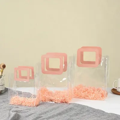 투명 PVC 손잡이 쇼핑백 구디백 손잡이백 3color LM-0829 LM-1005449