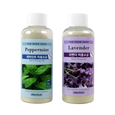 피부 각질 제거 바디 스크럽 입욕제 족욕 반신욕 200g 더허브샵 바디 마사지 사해 미용 소금 페퍼민트