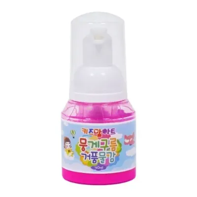 키즈맘아트 미술놀이 뭉게구름 거품물감 40ml (형광 분홍)