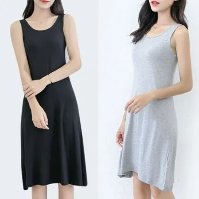 모달 나시 원피스 여름 롱 드레스 편한 홈웨어 데일리 쿨 원피스